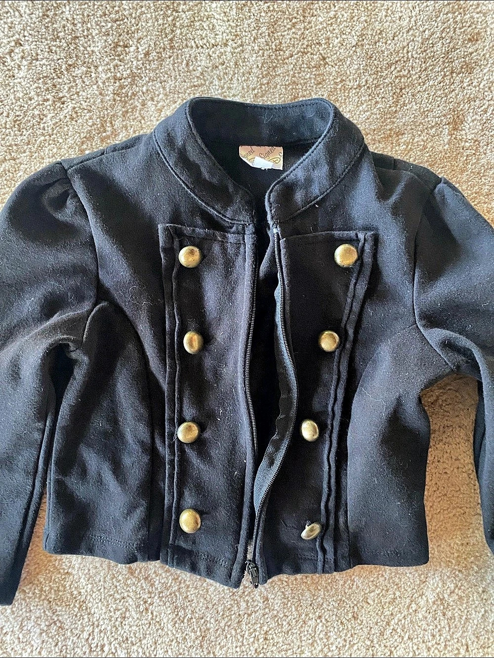 Slightly Sassy Black Snap-Front Jacket Size Kids Small